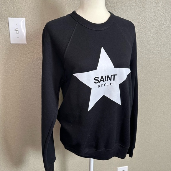 New ELL AND EMM Saint Style Crewneck Sweatshirt Long Sleeve Black - Picture 10 of 10